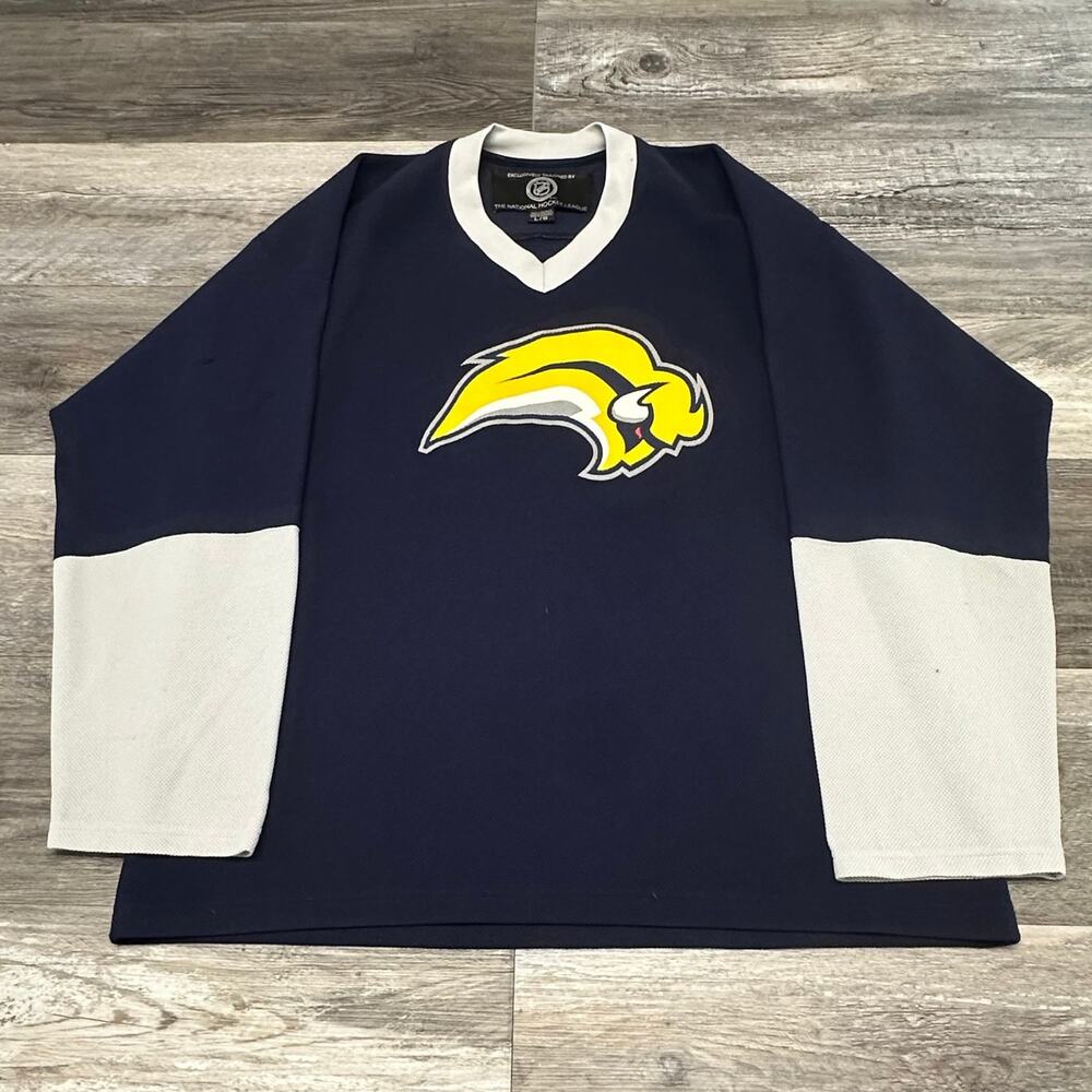 National Hockey League‎ Buffalo Sabres Blue White Mens L Hockey Jersey Blank NHL